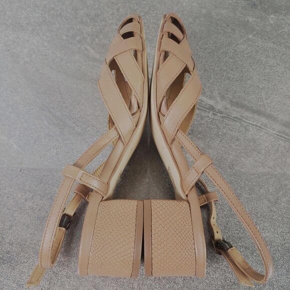 Journee Signature Sandals Women 7 M  Meggs Block Heel Leather Shoes - Picture 5 of 15